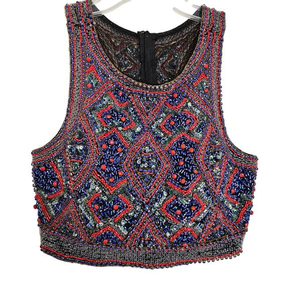 Cassandra Stone by Mac Duggal Beaded 2 Piece Maxi Length Prom Dress Gown Size 2 - Picture 4 of 16